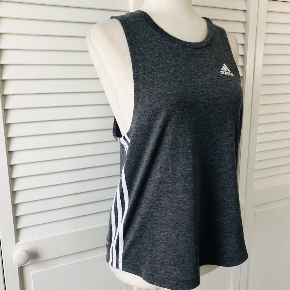 2/$25 ADIDAS Gray Primegreen Aeroready Tank Top Size Medium - Picture 3 of 9